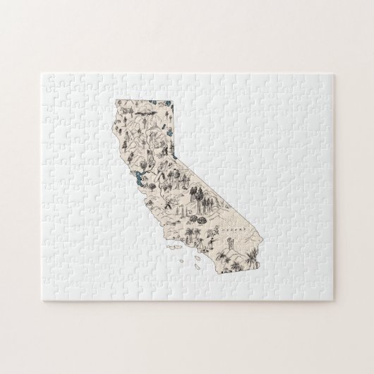 Californische  Californische kaart van het Afbeeld Legpuzzel (Horizontaal)