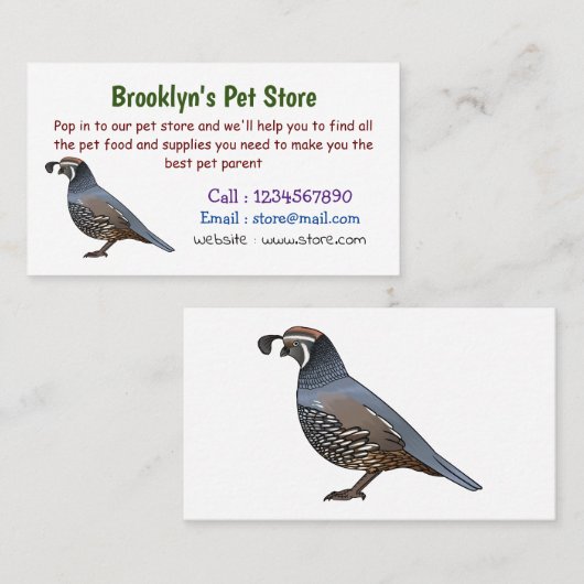 Californische cartoon visitekaartje (Voorkant / Achterkant)