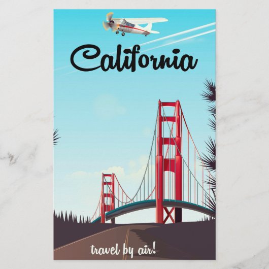 Californische cartoone reisposter briefpapier (Voorkant)