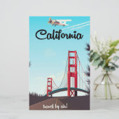 Californische cartoone reisposter briefpapier (Staand voorkant)