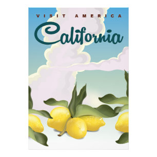 Californische citroenen vintage reisprint. foto afdruk