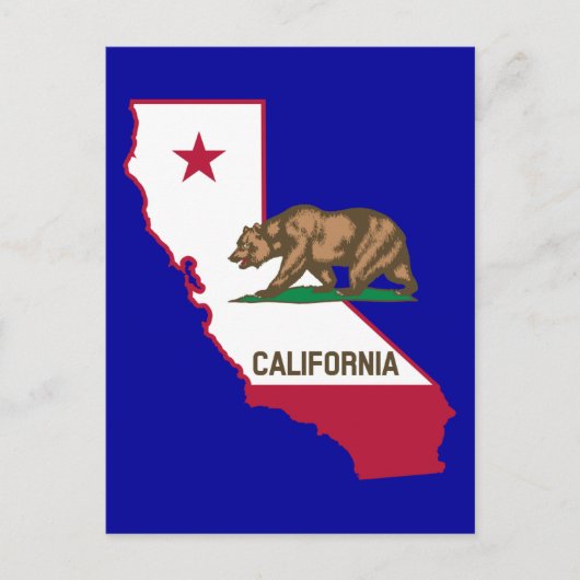 Californische contour en vlag briefkaart (Voorkant)