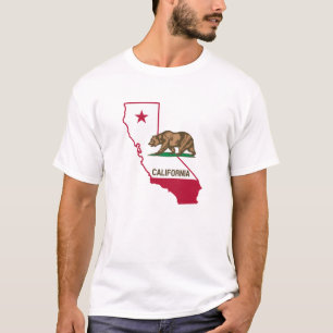 Californische contour en vlag t-shirt
