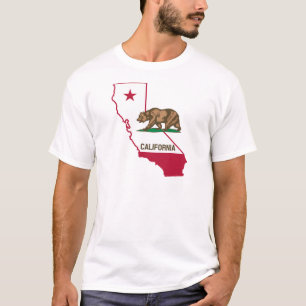 Californische contour en vlag t-shirt