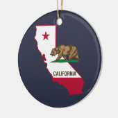Californische contouren en vlag keramisch ornament (Links)
