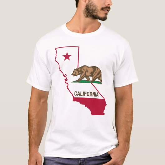 Californische contouren en vlag t-shirt (Voorkant)