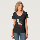 Californische contouren en vlag t-shirt (Voorkant volledig)
