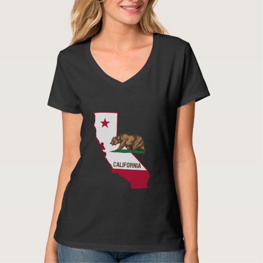 Californische contouren en vlag t-shirt (Voorkant)