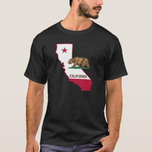 Californische contouren en vlag t-shirt
