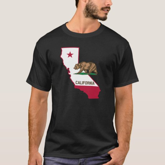 Californische contouren en vlag t-shirt (Voorkant)