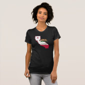 Californische contouren en vlag t-shirt (Voorkant volledig)
