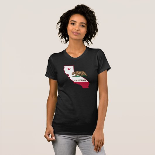 Californische contouren en vlag t-shirt (Voorkant volledig)