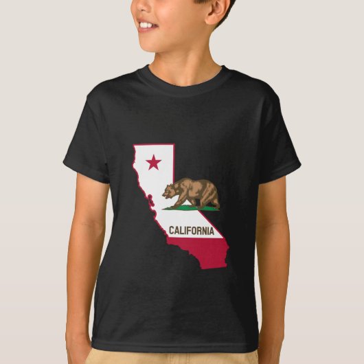 Californische contouren en vlag t-shirt (Voorkant)