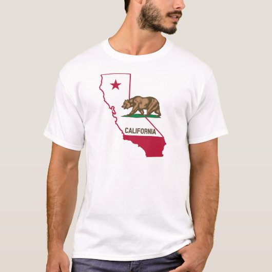 Californische contouren en vlag t-shirt (Voorkant)