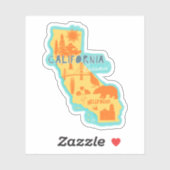 Californische drommels geïllustreerde sticker (Vel)