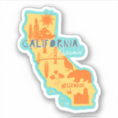 Californische drommels geïllustreerde sticker (Voorkant)