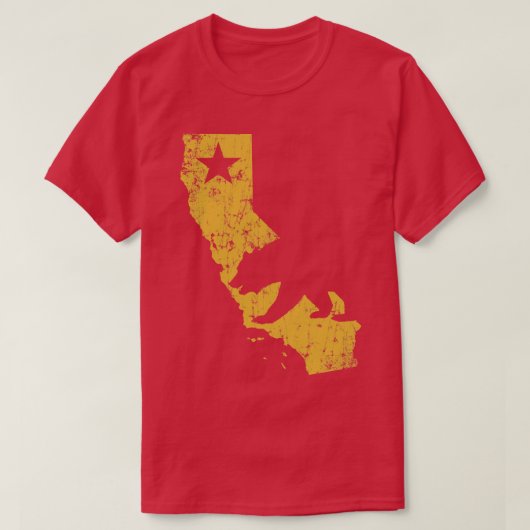  Californische Golden State Map T-shirt (Design voorkant)