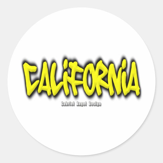 Californische graffiti ronde sticker (Voorkant)