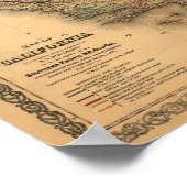  Californische kaart 1876 Poster (Hoek)