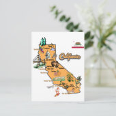 Californische kaart met toeristische bestemmingen (Staand voorkant)