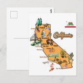 Californische kaart met toeristische bestemmingen (Voorkant / Achterkant)