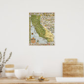 Californische  kaart poster (Keuken)