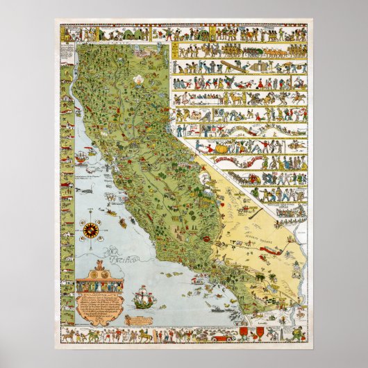 Californische  kaart poster (Voorkant)