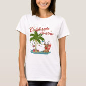 Californische kerstpalmboom en rendieren t-shirt (Voorkant)