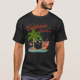 Californische kerstpalmboom en rendieren t-shirt