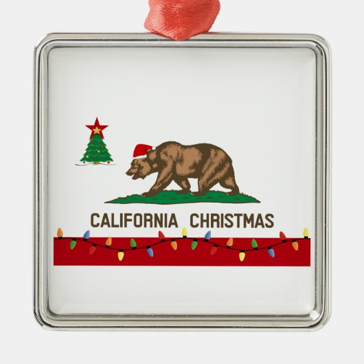 Californische kerstversiering metalen ornament (Voorkant)