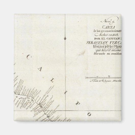 Californische kleurige kaart magneet (Voorkant)