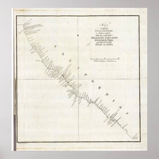 Californische kleurige kaart poster (Voorkant)