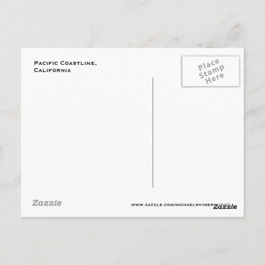 Californische kust, Briefkaart (Achterkant)