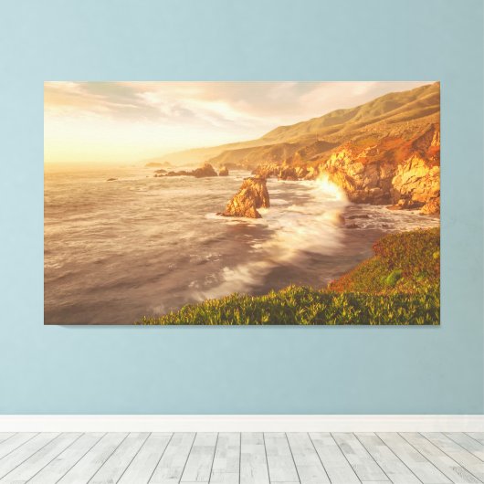 Californische kust canvas afdruk (Insitu (Houten vloer))