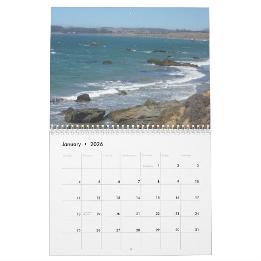 Californische kust kalender (Jan 2026)