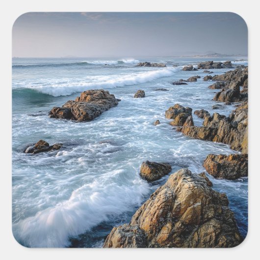 Californische kust vierkante sticker (Voorkant)
