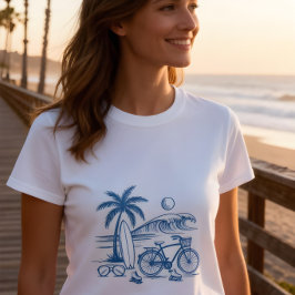 Californische Kust Zomer -blauw- T-shirt