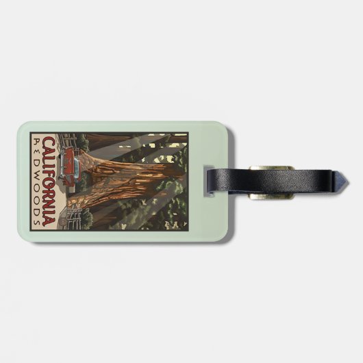  Californische kustmammoetreizen Bagagelabel (Achterkant horizontaal)