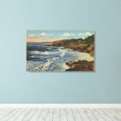 Californische kustschaal canvas afdruk (Insitu (Houten vloer))