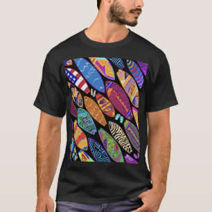 Californische kustsurfplanken t-shirt
