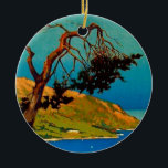 Californische kustvaart Keramisch Ornament<br><div class="desc">Amerikaanse Vintage Travel Advertisements Paintings and Illustrations</div>