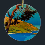 Californische kustvaart Keramisch Ornament<br><div class="desc">Amerikaanse Vintage Travel Advertisements Paintings and Illustrations</div>