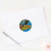  Californische kustvaart Ronde Sticker (Envelop)