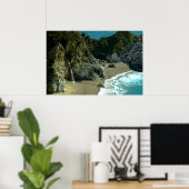 Californische kustwaterval Poster (Thuiskantoor)