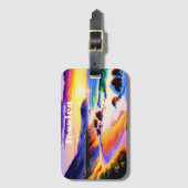 Californische kustzonsondergang - speciaal geperso bagagelabel (Voorkant (verticaal))