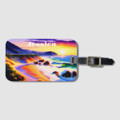 Californische kustzonsondergang - speciaal geperso bagagelabel (Voorkant (horizontaal))