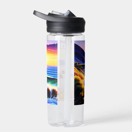 Californische kustzonsondergang - speciaal geperso waterfles (Rechts)
