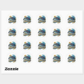 Californische Leatherback-schildpad Kustkunst Ronde Sticker (Vel)
