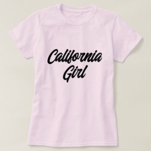 Californische meisjesroze typografie t shirt voor 