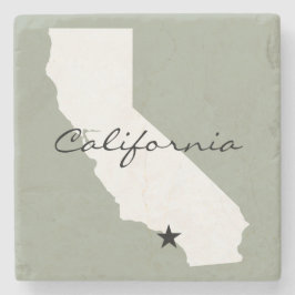 Californische minimalistische kaart Silhouette Stenen Onderzetter